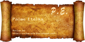Palme Etelka névjegykártya